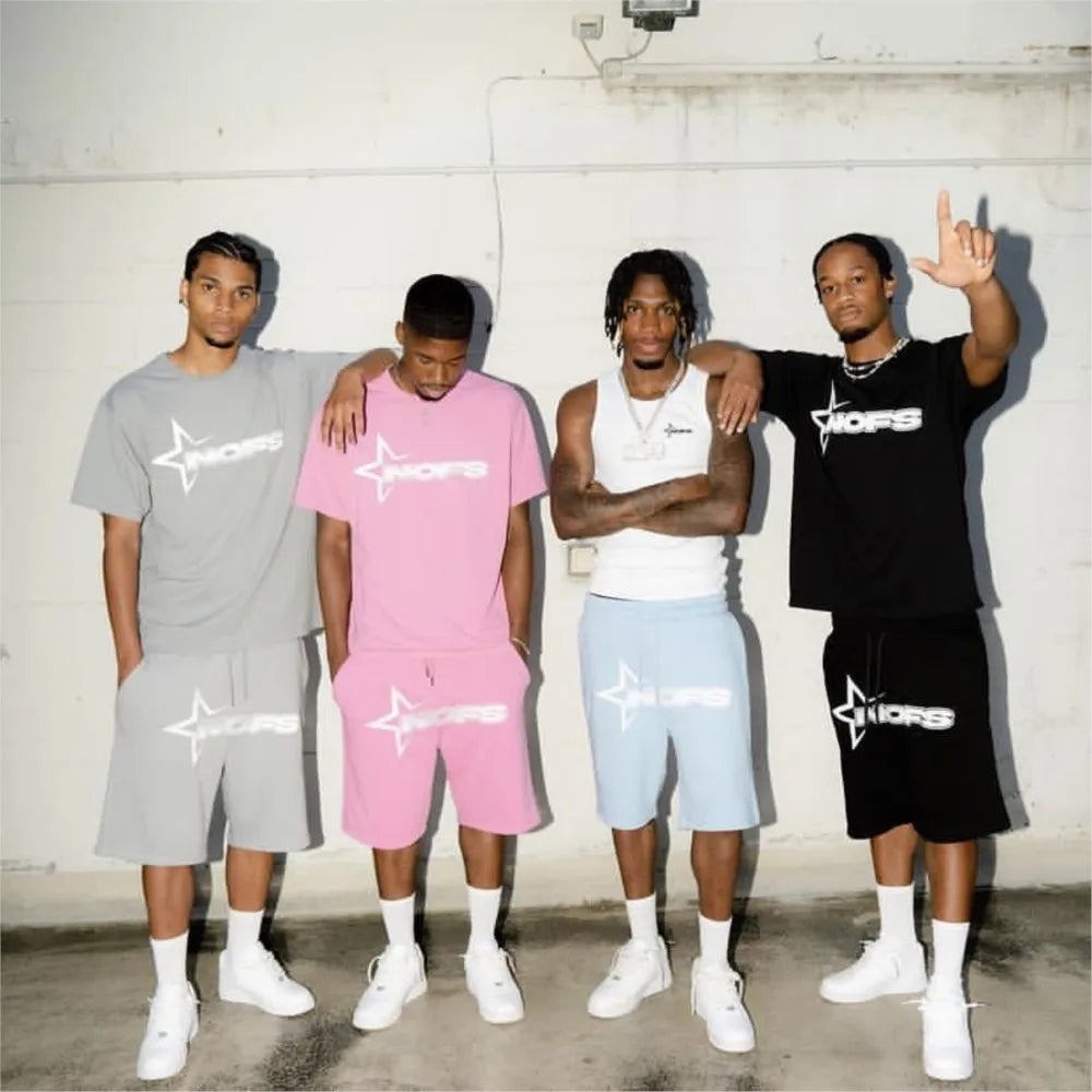 NOFS shirts and shorts.