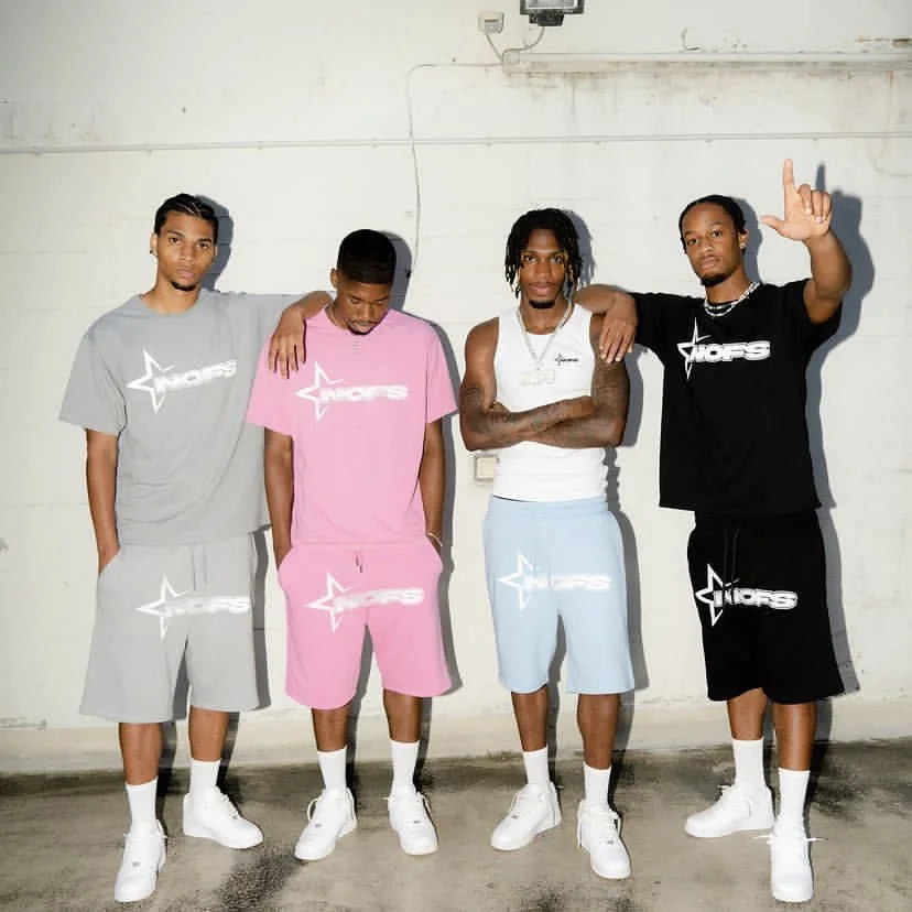 NOFS shirts and shorts.